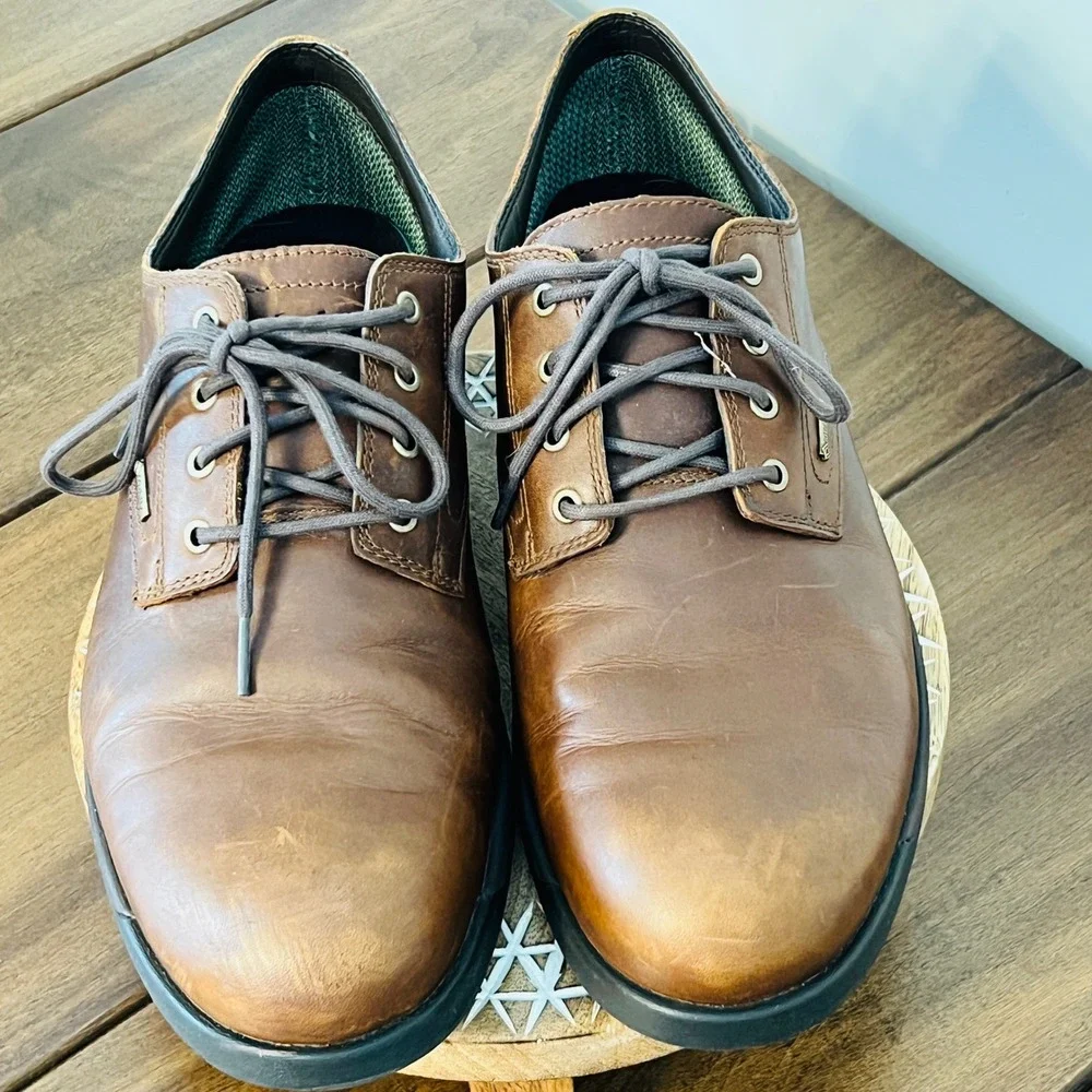 Timberland Aerocore Gore-Tex Brown Leather Oxford Shoes Mens 11.5 A1SNK